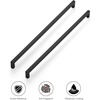 image:imageRavinte 10 Pack 4 Inch Kitchen Square Cabinet Handles Matte Black Cabinet Pulls Black Drawer Pulls Kitchen Cabinet Hardware Handles1812 Inch 18 Inch Hole Center