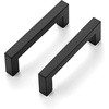 image:imageRavinte 10 Pack 4 Inch Kitchen Square Cabinet Handles Matte Black Cabinet Pulls Black Drawer Pulls Kitchen Cabinet Hardware Handles414 Inch 334 Inch Hole Center