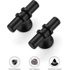 image:imageRavinte 30 Pack 5 Inch Cabinet Pulls Kitchen Cupboard Handles with Round Base Matte Black Drawer Pulls Cabinet Handles 5 Length 3 Hole Center2 Length Single Hole