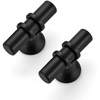 image:imageRavinte 30 Pack 5 Inch Cabinet Pulls Kitchen Cupboard Handles with Round Base Matte Black Drawer Pulls Cabinet Handles 5 Length 3 Hole Center2 Length Single Hole