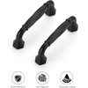 image:imageRavinte Brushed Gold Zinc Alloy Cabinet Handles5 Pulls20 PackMatte Black