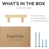 image:imageRavinte Champagne Gold Handles Square Cabinet Hardware 312 Inch 20 Pack212 Hole Center
