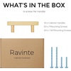 image:imageRavinte Champagne Gold Handles Square Cabinet Hardware 312 Inch 20 Pack212 Hole Center