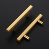 image:imageRavinte Champagne Gold Handles Square Cabinet Hardware 312 Inch 20 Pack3 Hole Center