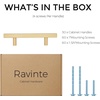 image:imageRavinte Champagne Gold Handles Square Cabinet Hardware 312 Inch 20 Pack3 Hole Center