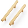 image:imageRavinte Champagne Gold Handles Square Cabinet Hardware 312 Inch 20 Pack4 Hole Center