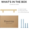 image:imageRavinte Champagne Gold Handles Square Cabinet Hardware 312 Inch 20 Pack412 Hole Center