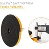 image:imageRavinte Weather Stripping Door Seal 2 x 1 Adhesive Foam Tape 65 FTBlack