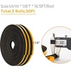 image:imageRavinte Weather Stripping Door Seal 2 x 1 Adhesive Foam Tape 65 FTBlack