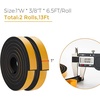 image:imageRavinte Weather Stripping Door Seal 2 x 1 Adhesive Foam Tape 65 FTBlack