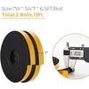 image:imageRavinte Weather Stripping Door Seal 2 x 1 Adhesive Foam Tape 65 FTBlack