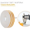 image:imageRavinte Weather Stripping Door Seal 2 x 1 Adhesive Foam Tape 65 FTWhite