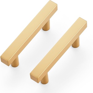 image:imageRavinte Champagne Gold Handles Square Cabinet Hardware 312 Inch 20 Pack212 Hole Center