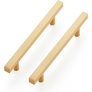 image:imageRavinte Champagne Gold Handles Square Cabinet Hardware 312 Inch 20 Pack412 Hole Center