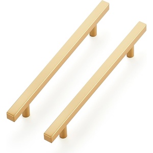image:imageRavinte Champagne Gold Handles Square Cabinet Hardware 312 Inch 20 Pack614 Hole Center