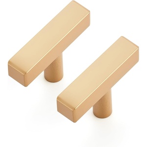 image:imageRavinte Champagne Gold Handles Square Cabinet Hardware 312 Inch 20 PackSingle Hole