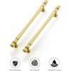 image:imageRavinte 5 Pack 334 Inch Solid Matte Black Zinc Kitchen Cabinet HandlesBrushed Gold