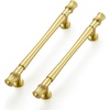 image:imageRavinte 5 Pack 334 Inch Solid Matte Black Zinc Kitchen Cabinet HandlesBrushed Gold