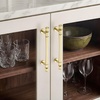 image:imageRavinte 5 Pack 334 Inch Solid Matte Black Zinc Kitchen Cabinet HandlesBrushed Gold