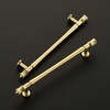 image:imageRavinte 5 Pack 334 Inch Solid Matte Black Zinc Kitchen Cabinet HandlesBrushed Gold