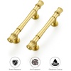 image:imageRavinte 5 Pack 334 Inch Solid Matte Black Zinc Kitchen Cabinet HandlesBrushed Gold
