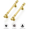 image:imageRavinte 5 Pack 334 Inch Solid Matte Black Zinc Kitchen Cabinet HandlesBrushed Gold