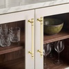 image:imageRavinte 5 Pack 334 Inch Solid Matte Black Zinc Kitchen Cabinet HandlesBrushed Gold