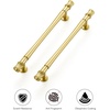 image:imageRavinte 5 Pack 334 Inch Solid Matte Black Zinc Kitchen Cabinet HandlesBrushed Gold