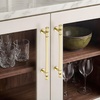 image:imageRavinte 5 Pack 334 Inch Solid Matte Black Zinc Kitchen Cabinet HandlesBrushed Gold