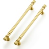 image:imageRavinte 5 Pack 334 Inch Solid Matte Black Zinc Kitchen Cabinet HandlesBrushed Gold