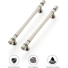 image:imageRavinte 5 Pack 334 Inch Solid Matte Black Zinc Kitchen Cabinet HandlesBrushed Nickel