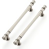 image:imageRavinte 5 Pack 334 Inch Solid Matte Black Zinc Kitchen Cabinet HandlesBrushed Nickel