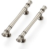 image:imageRavinte 5 Pack 334 Inch Solid Matte Black Zinc Kitchen Cabinet HandlesBrushed Nickel