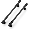 image:imageRavinte 5 Pack 334 Inch Solid Matte Black Zinc Kitchen Cabinet HandlesMatte Black