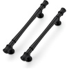 image:imageRavinte 5 Pack 334 Inch Solid Matte Black Zinc Kitchen Cabinet HandlesMatte Black