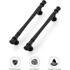 image:imageRavinte 5 Pack 334 Inch Solid Matte Black Zinc Kitchen Cabinet HandlesMatte Black
