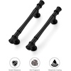 image:imageRavinte 5 Pack 334 Inch Solid Matte Black Zinc Kitchen Cabinet HandlesMatte Black