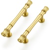 image:imageRavinte 5 Pack 334 Inch Solid Matte Black Zinc Kitchen Cabinet HandlesBrushed Gold