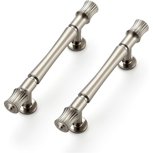 image:imageRavinte 5 Pack 334 Inch Solid Matte Black Zinc Kitchen Cabinet HandlesBrushed Nickel