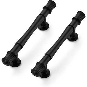image:imageRavinte 5 Pack 334 Inch Solid Matte Black Zinc Kitchen Cabinet HandlesMatte Black
